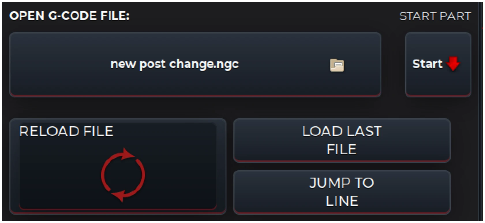 V-CUT file controls showing Reload File, Load Last File and Jump to Line options